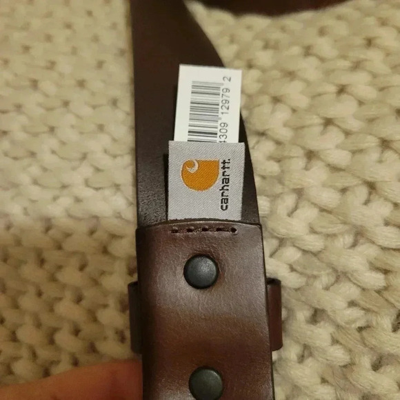 Carhartt Journeyman Belt Brown Cowhide Leather Size 46 Mens - Picture 4 of 8